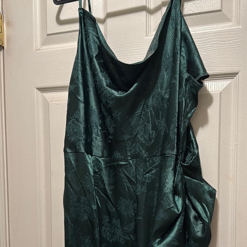 Elegant Green Satin Dress